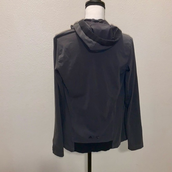 Adidas Climalite hoodie athletic open cardigan sweater black grey - Picture 6 of 8